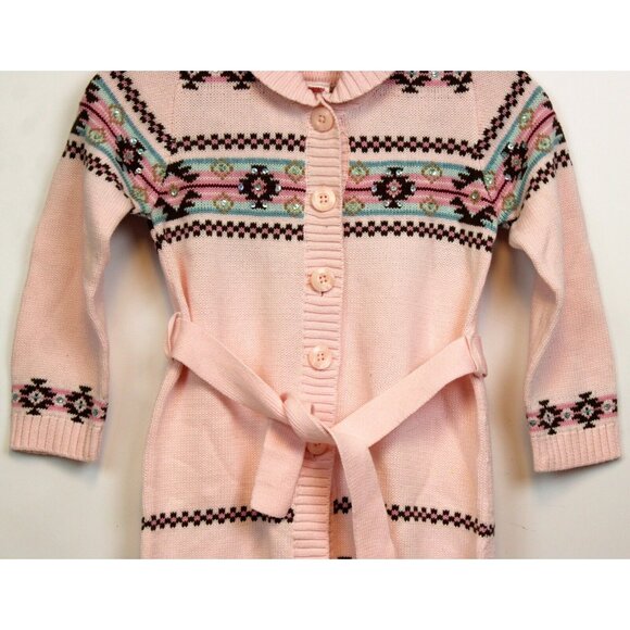 2006 Gymboree Park City Luxe Pink Fair Isle Sweater Duster sz 6 12 NWT Knit - Picture 3 of 9